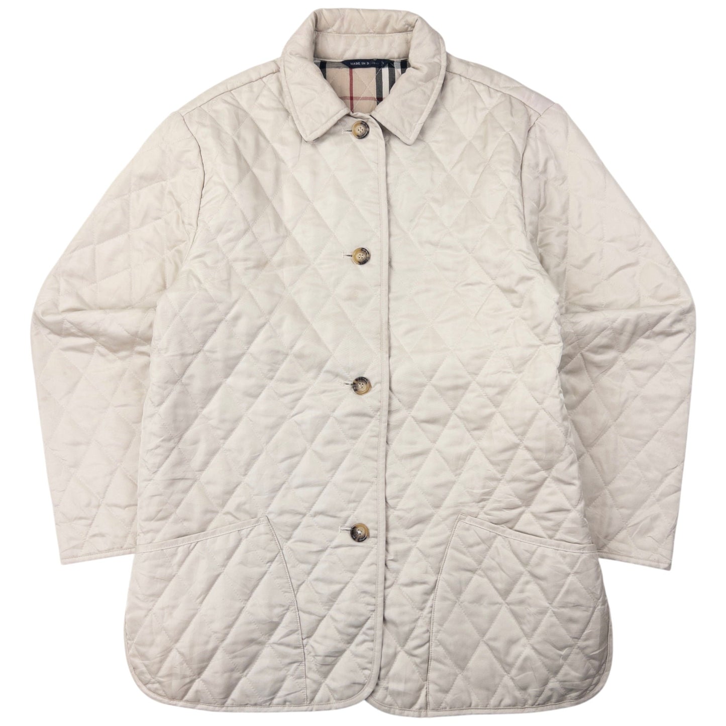 Vintage Burberry Nova Check Lined Quilted Jacket Womens Size L