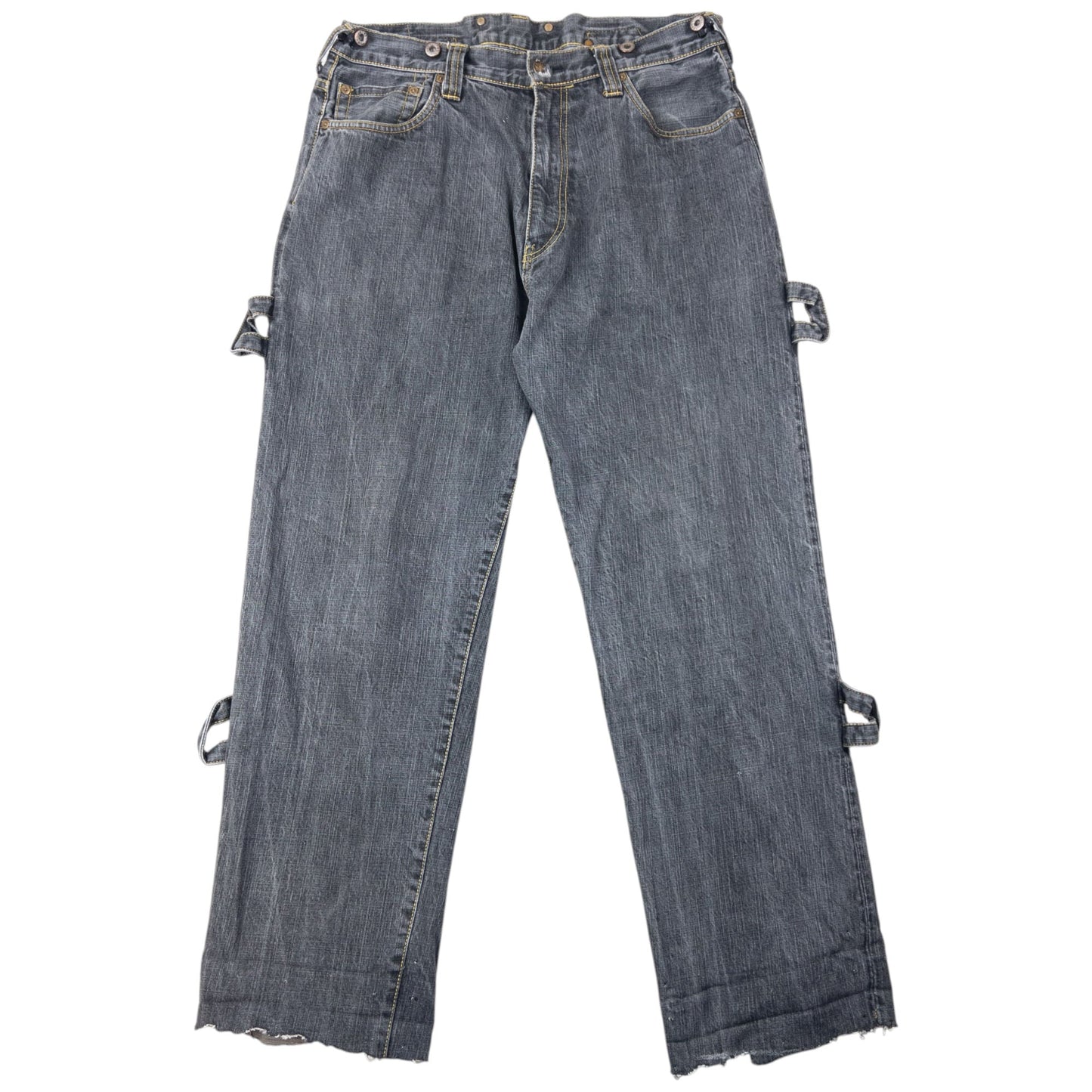 Vintage Evisu Embroidered Gull Bondage Zip Japanese Denim Jeans Size W33