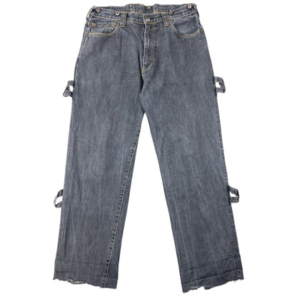 Vintage Evisu Embroidered Gull Bondage Zip Japanese Denim Jeans Size W33