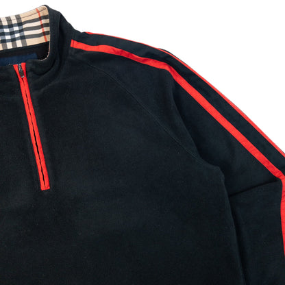 Vintage 2000s Burberry Golf Q Zip Fleece Sweatshirt Size L | Large, Black