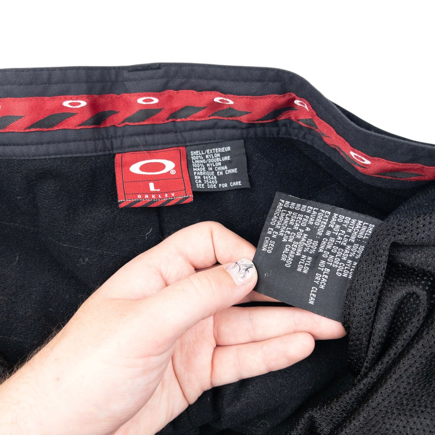 Vintage 90s Oakley Belt Waist Snowboarding Trousers Size L | Large, Black