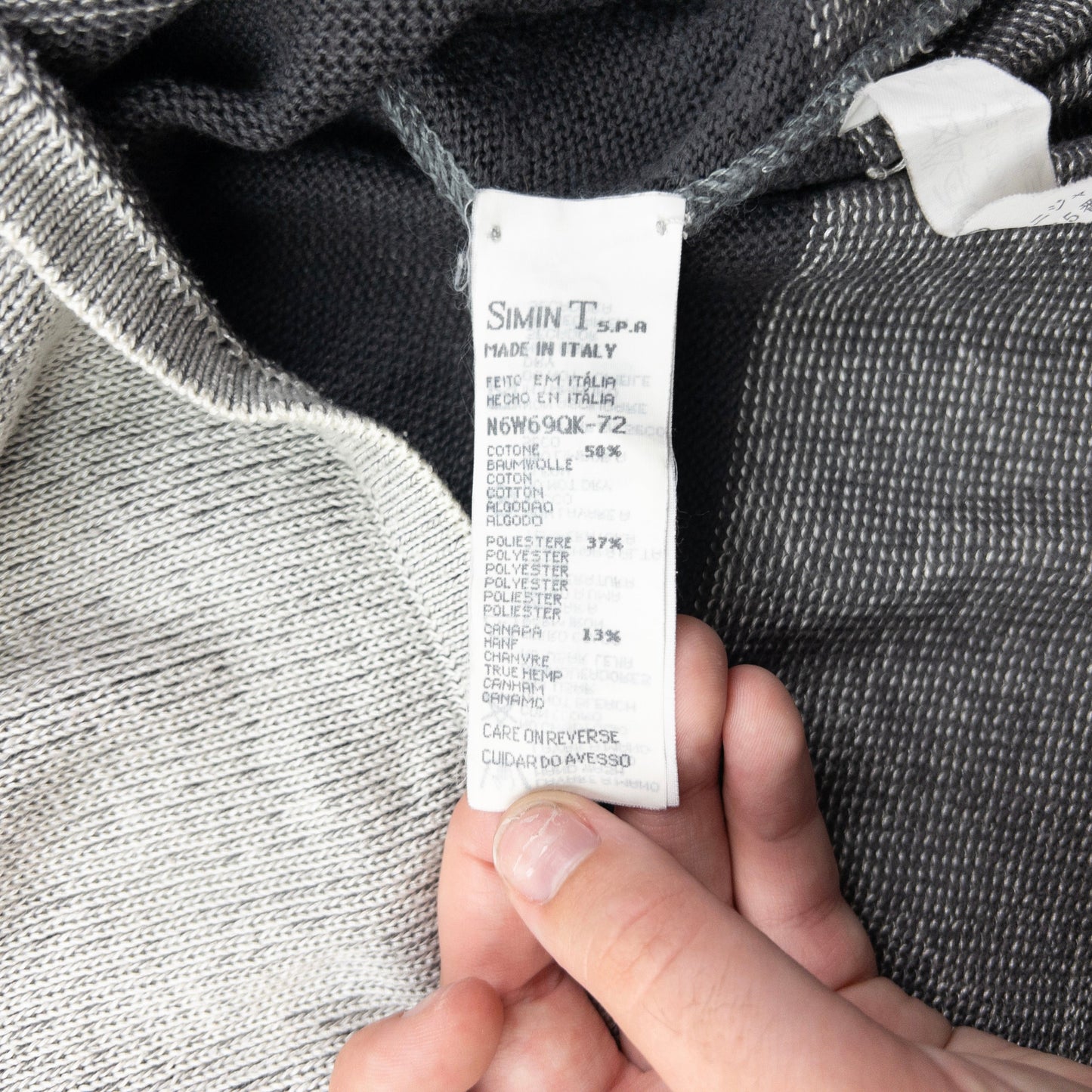 Vintage 90s Armani Jeans Lightweight Knit Jumper Size L | Large, Grey
