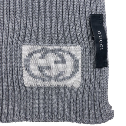 Vintage Gucci Ribbed Knit Wool Scarf