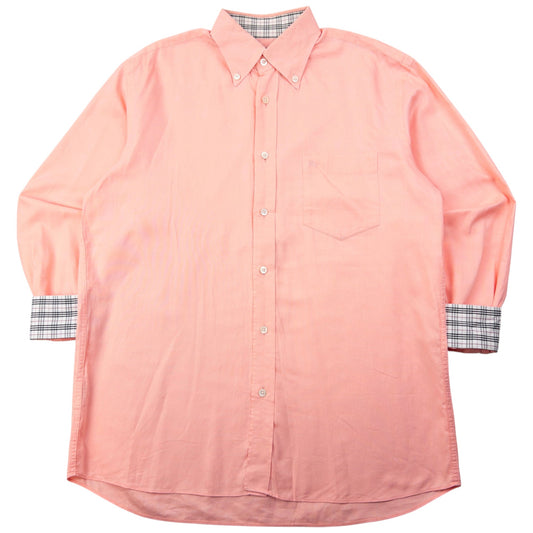 Vintage 2000s Burberry Nova Check Cuff Long Sleeve Button Up Shirt Size L | Large, Pink