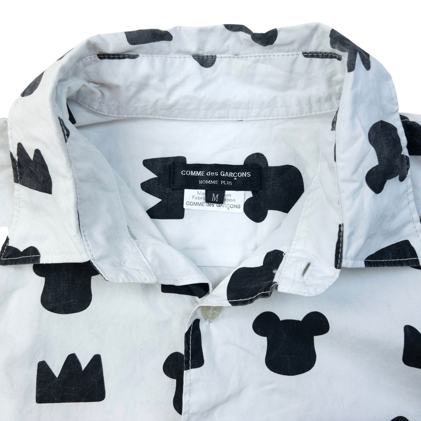 Vintage 2009 Comme Des Garçons X Bearbrick Medicom Toy Long Sleeve Button Up Shirt Size S | Small, White