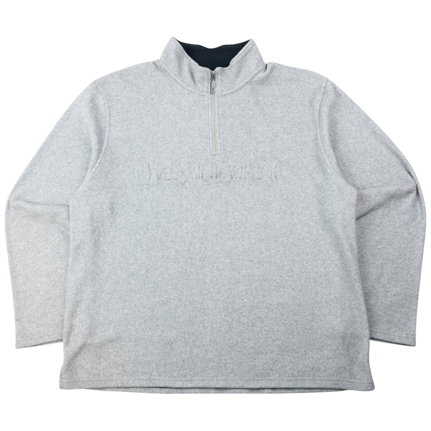 Vintage 2000s YSL Yves Saint Laurent Q Zip Fleece Sweatshirt Size XL | XL, Grey