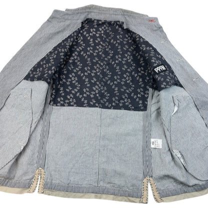 Vintage 2000s PPFM Striped Button Up Jacket Size M | Medium, Grey