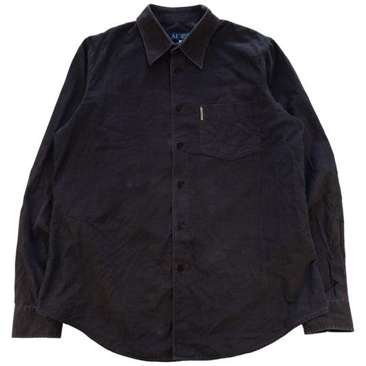 Vintage Armani Jeans Corduroy Button Up Shirt Size L - Known Source