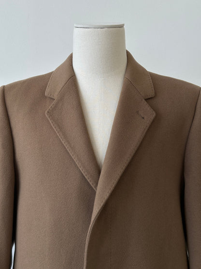 Vintage 1990s Pure New Wool Concealed Placket Coat - L