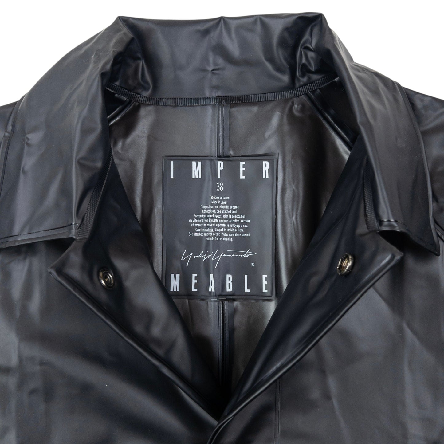 Vintage 90s Yohji Yamamoto Impermeable Transluscent Rain Jacket Size XL | XL, Black
