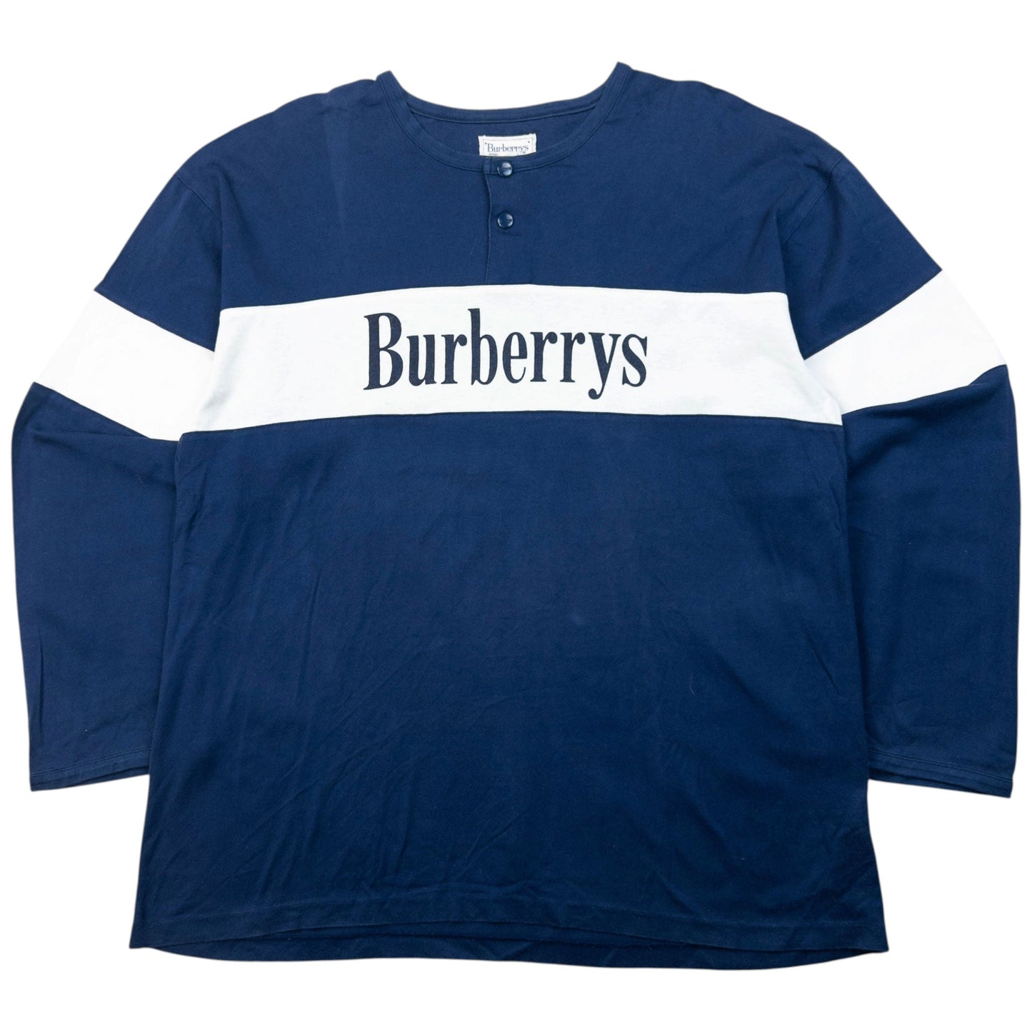 Vintage 90s Burberry Long Sleeve T Shirt Size S | Small, Navy