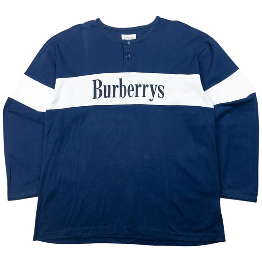 Vintage 90s Burberry Long Sleeve T Shirt Size S | Small, Navy