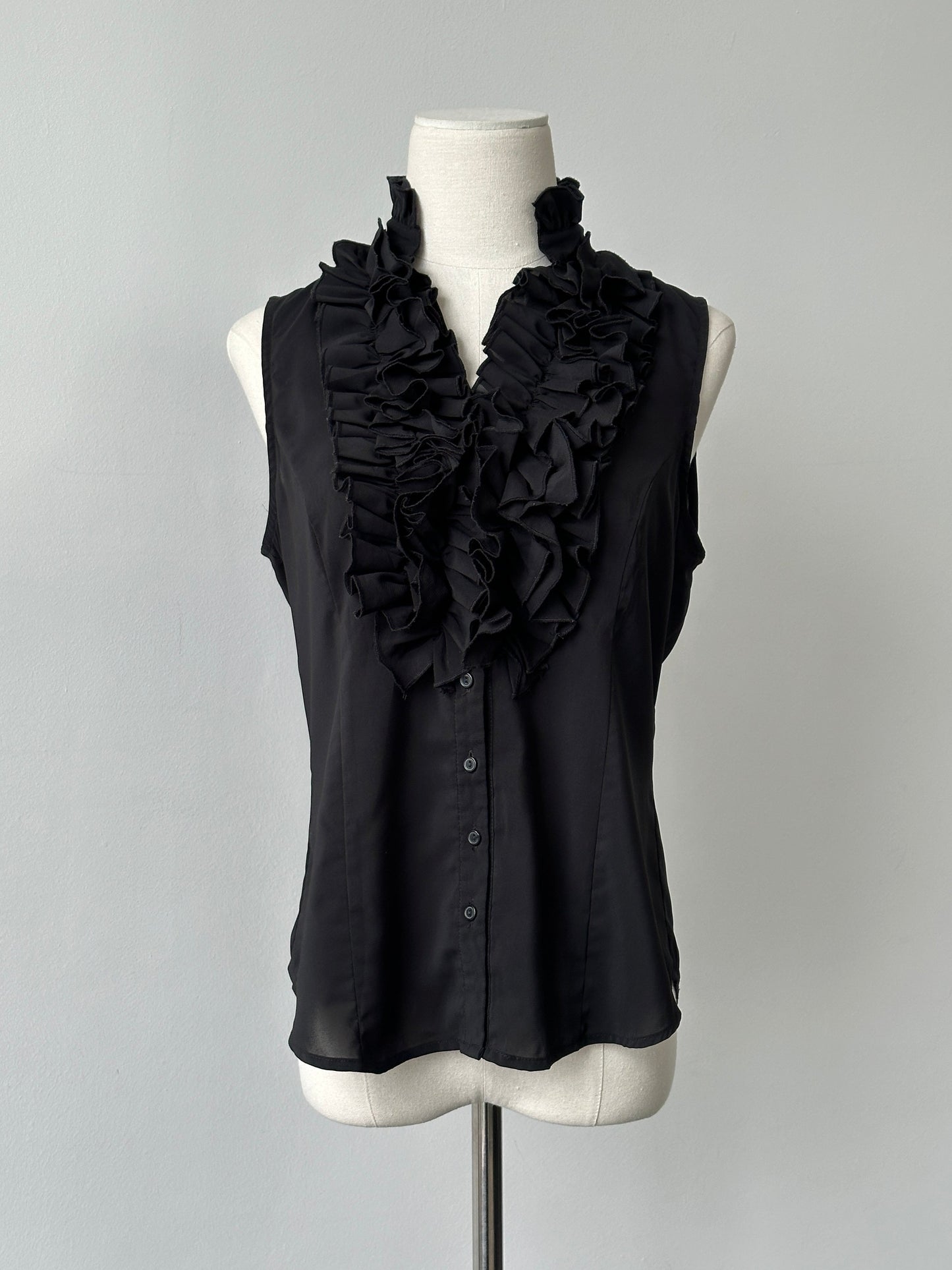 Vintage 2000s Sleevless Ruffle Top - S-M