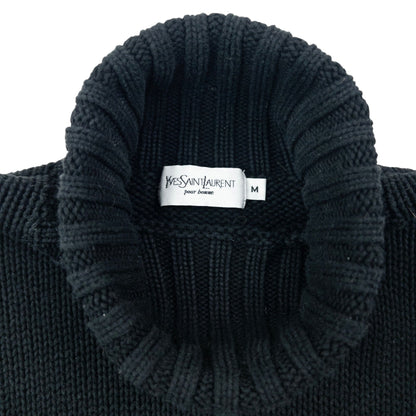 Vintage 2000s YSL Yves Saint Laurent Turtleneck Knit Jumper Size M | Medium, Multicoloured