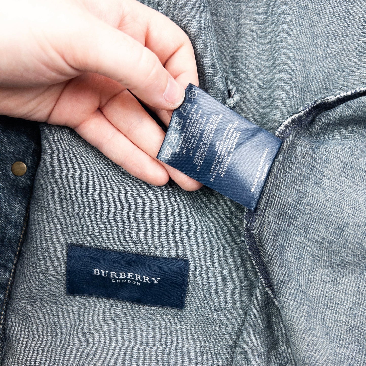 Vintage 2000s Burberry Button Up Denim Jacket Size S | Small, Multicoloured