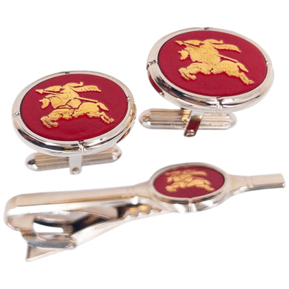 Vintage 90s Burberry Cufflinks & Tie Clip Set | O/S, Gold