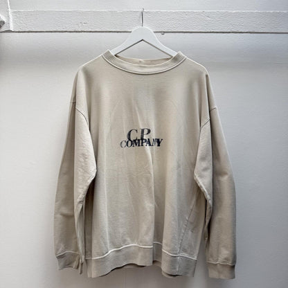 1996 CP Company Logo Sweatshirt in Cream (XL) | Extra Large, Cream