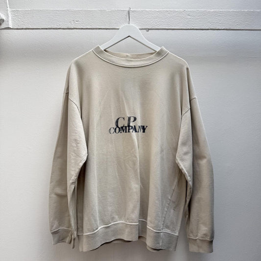 1996 CP Company Logo Sweatshirt in Cream (XL) | Extra Large, Cream