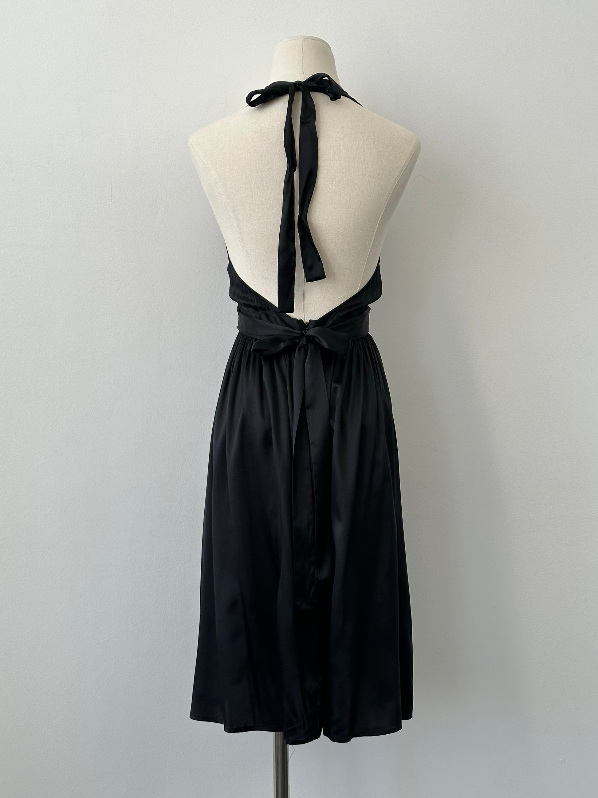 DKNY 2000s Satin Halter Neck Midi Dress - S