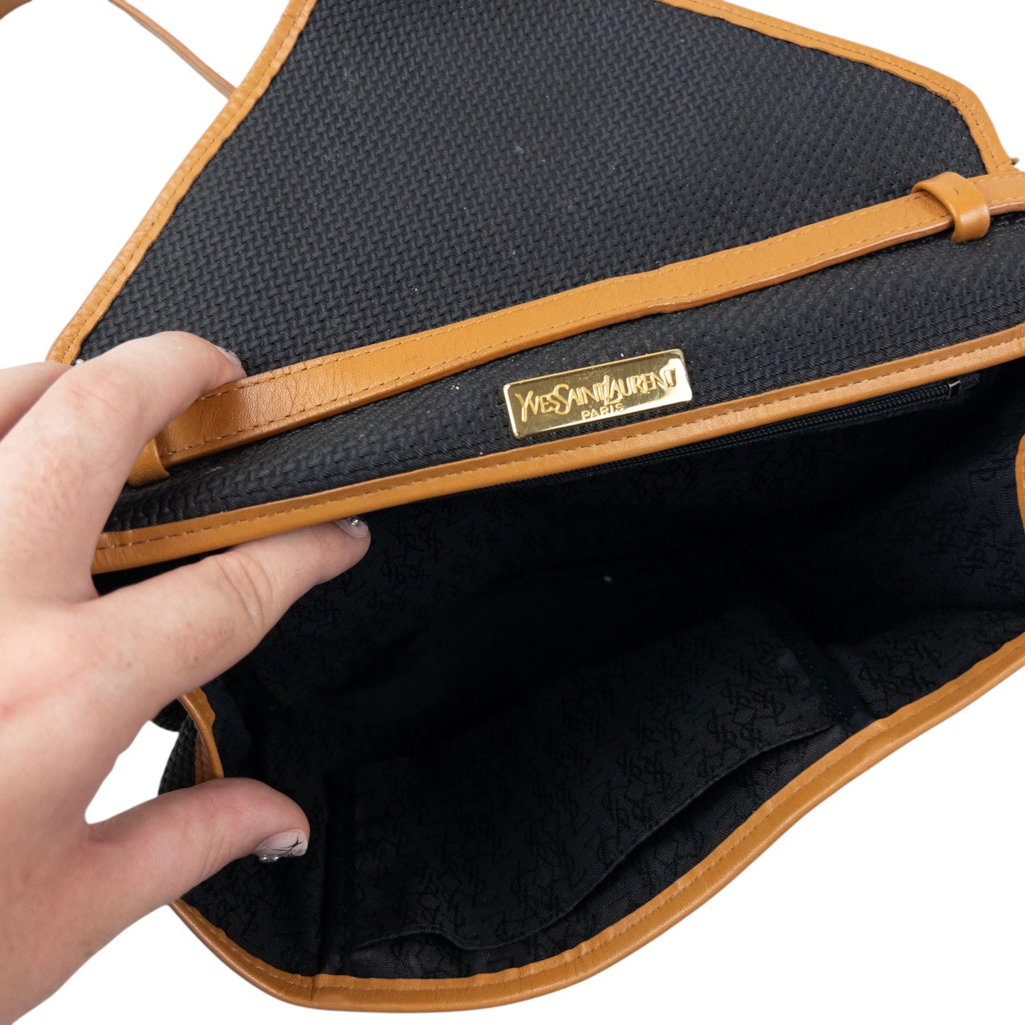 Vintage 80s YSL Yves Saint Laurent Leather Crossbody Bag | O/S, Multicoloured