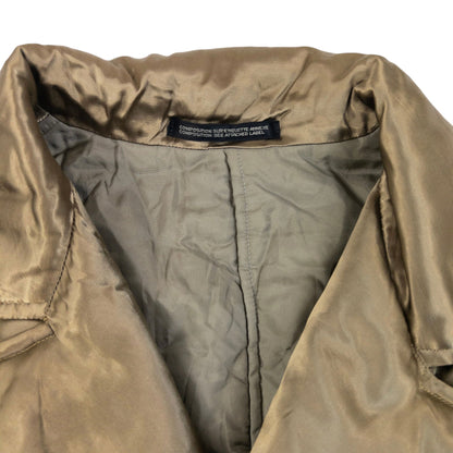 Vintage 2000s Yohji Yamamoto NOIR Belt Waist Satin Trench Jacket Womens | Small, Brown