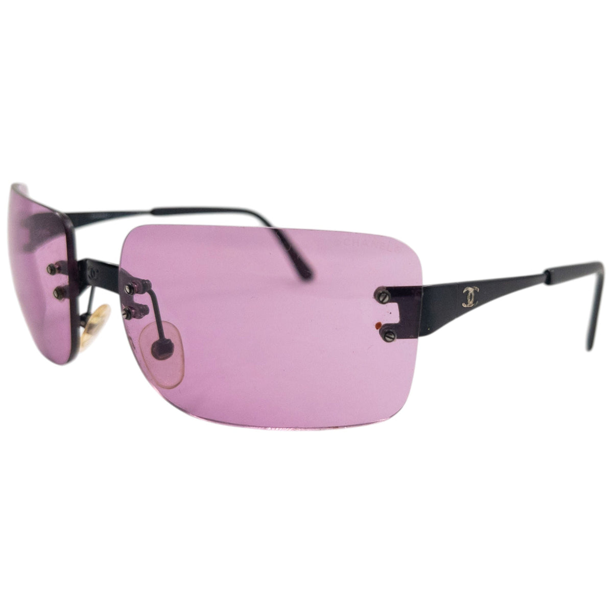 Vintage 2000s Chanel Rimless Sunglasses | O/S, Black
