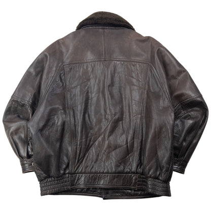 Vintage 80s Burberry Zip Up Leather Jacket Size XL | XL, Brown