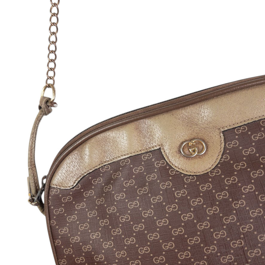 Vintage Gucci Monogram Leather Shoulder Bag