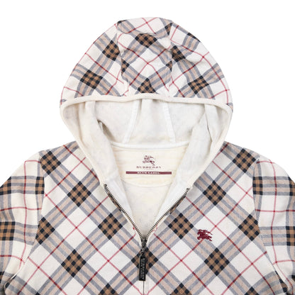 Vintage Burberry Blue Label Nova Check Zip Up Hoodie Womens Size S