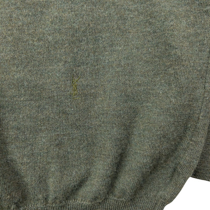 Vintage 90s YSL Yves Saint Laurent Wool Jumper Size S | Small, Green