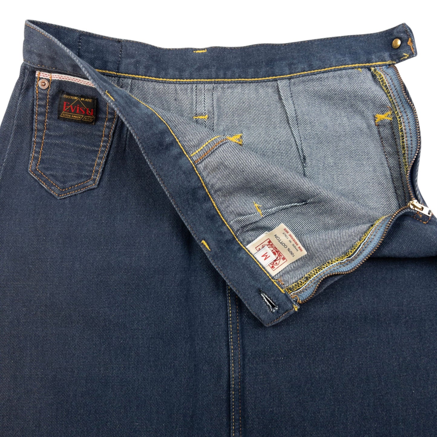 Vintage Evisu Double Gull Embroidered Japanese Denim Skirt Womens Size W26