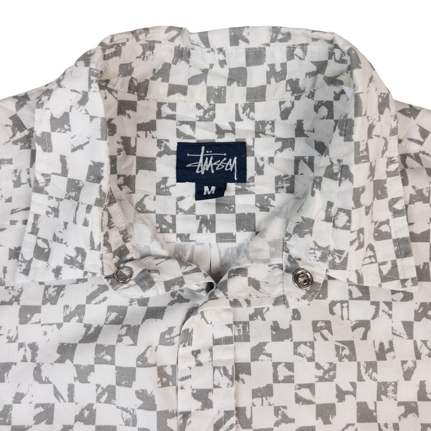 Vintage Stussy Checked Short Sleeve Button Up Shirt Size M