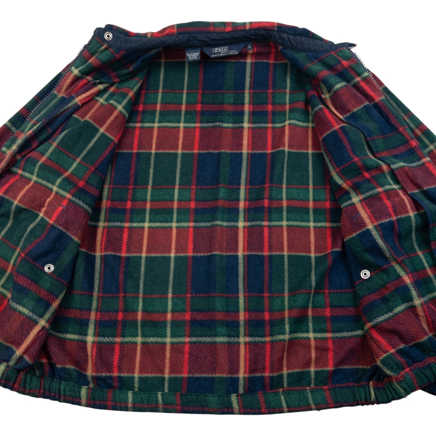 Vintage 90s Polo Ralph Lauren Checkered Fleece Jacket Size L | Large, Red