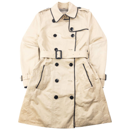 Vintage Burberry Nova Check Lined Belted Trench Coat Womens Size S | Small, Beige
