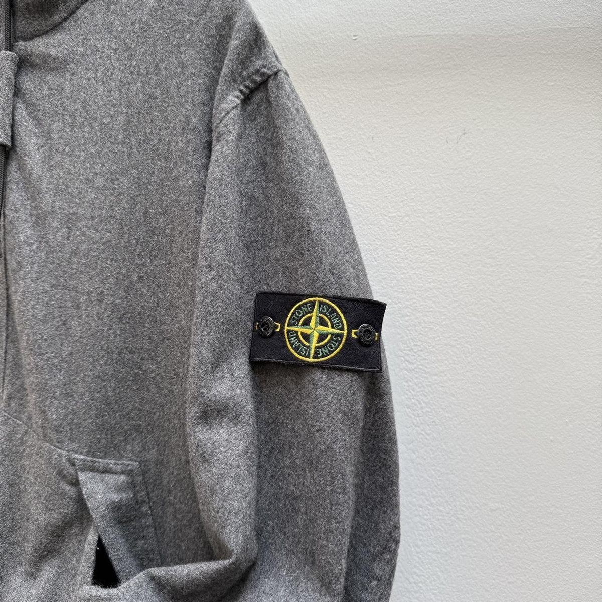 Stone Island Melange Wool Poly Jacket (L) | Large, Grey