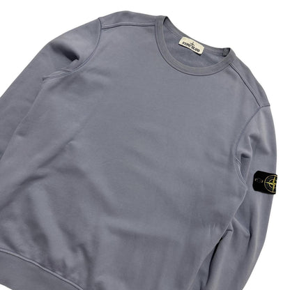 Stone Island Baby Blue Pullover Crewneck | Large, Blue