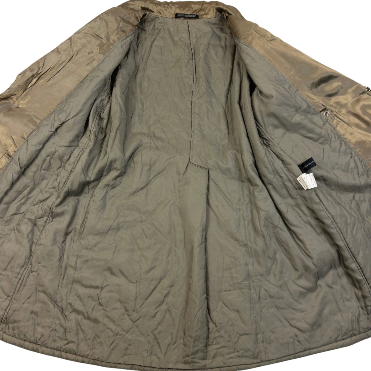 Vintage 2000s Yohji Yamamoto NOIR Belt Waist Satin Trench Jacket Womens | Small, Brown