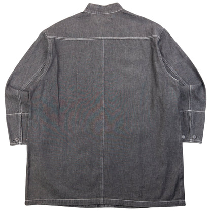 Vintage 2000s Issey Miyake Long Sleeve Button Up Denim Jacket Size L | Large, Grey