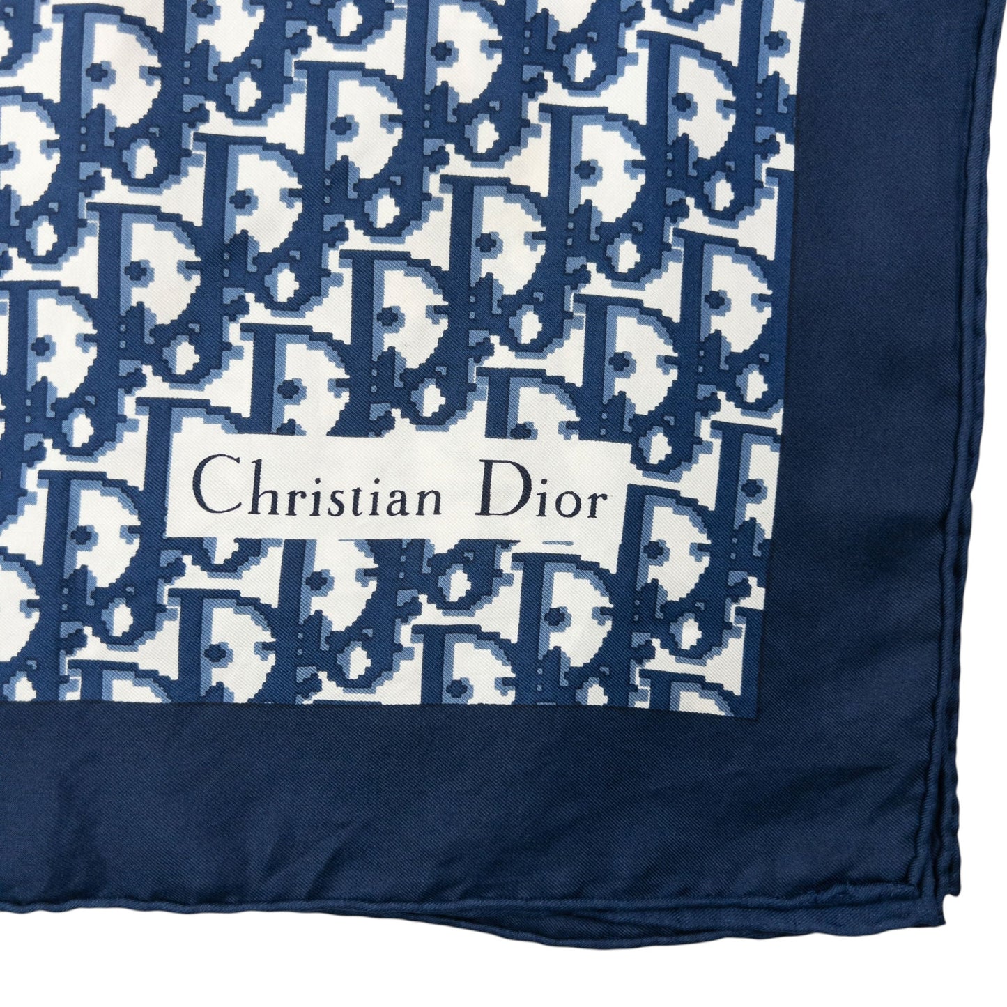 Vintage 2000s Dior Monogram Silk Scarf | O/S, Navy