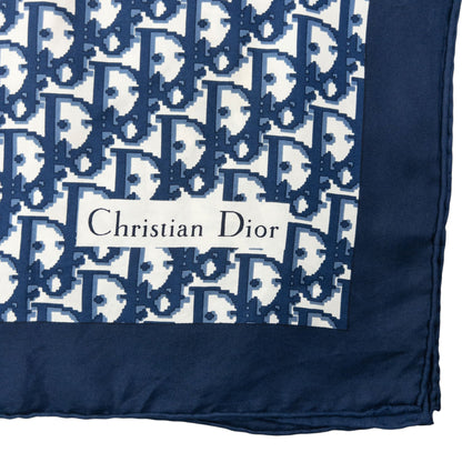 Vintage 2000s Dior Monogram Silk Scarf | O/S, Navy