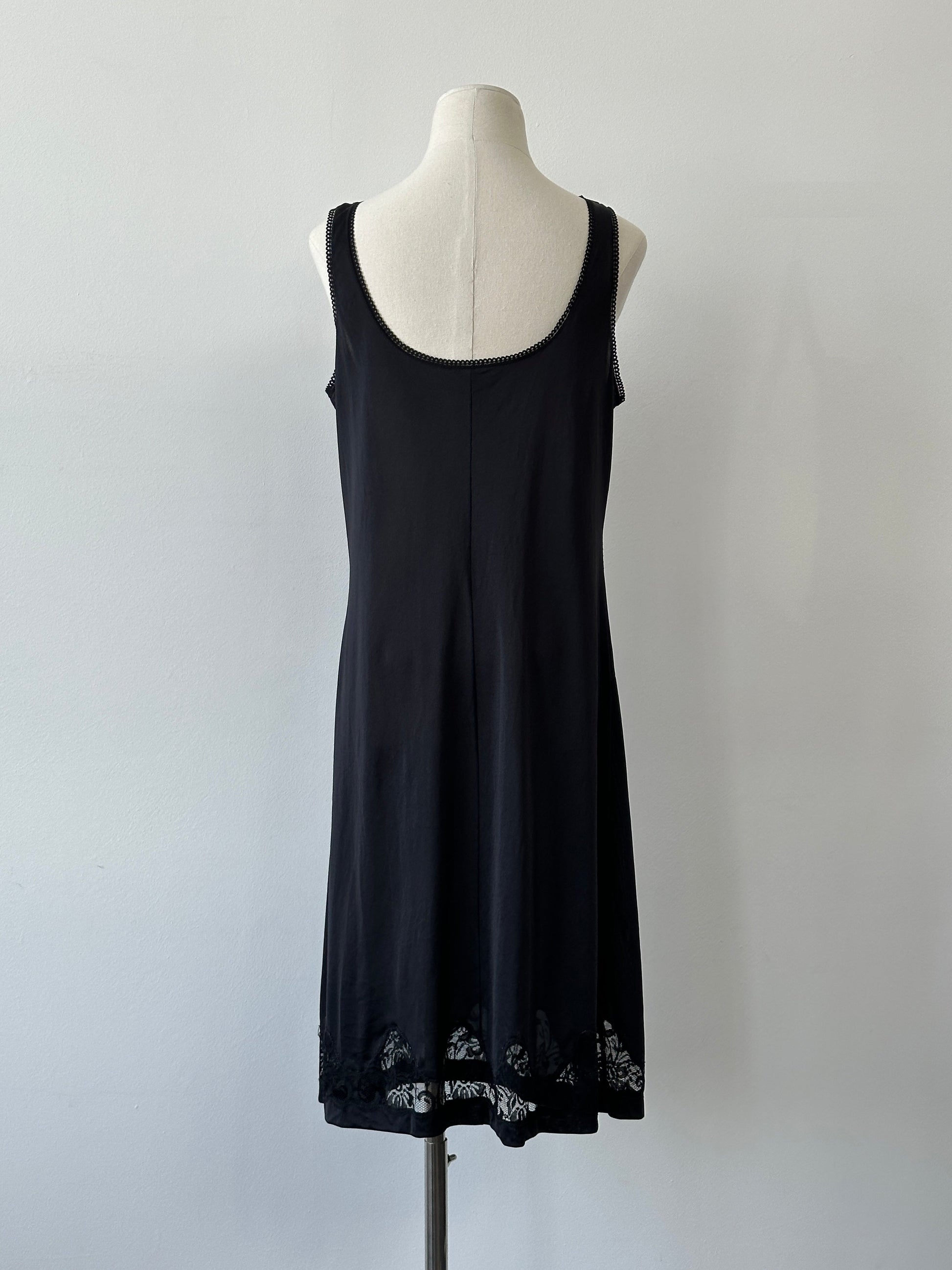Vintage 1990s Semi Sheer Lace Midi Slip Dress - M