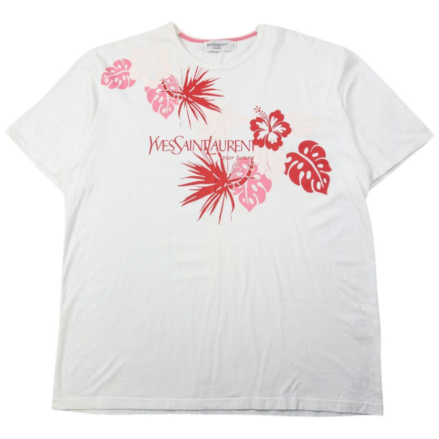 Vintage 2000s YSL Yves Saint Laurent Tropical Graphic T Shirt Size M | Medium, Multicoloured