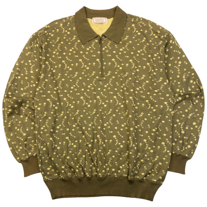 Vintage 80s YSL Yves Saint Laurent Q Zip Polo Sweatshirt Size S | Small, Green