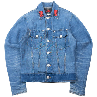 Vintage 2000s Jean Paul Gaultier Linen Denim-Look Button Up Jacket Womens Size S | Small, Blue