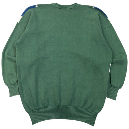 Vintage 90s Burberry Argyle Pattern Jumper Size M | Medium, Green