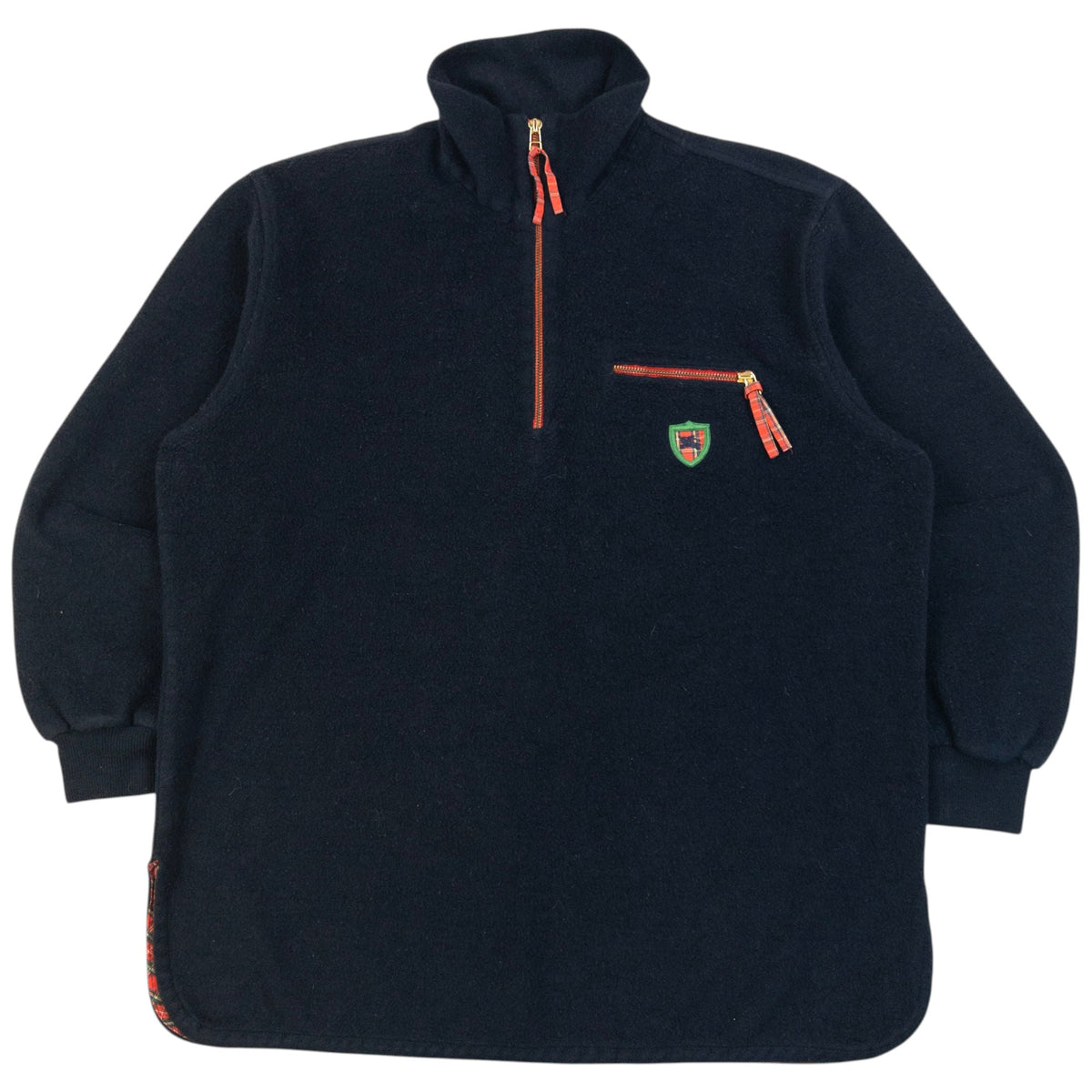 Vintage 90s Burberry Q Zip Fleece Sweatshirt Size L | Large, Multicoloured