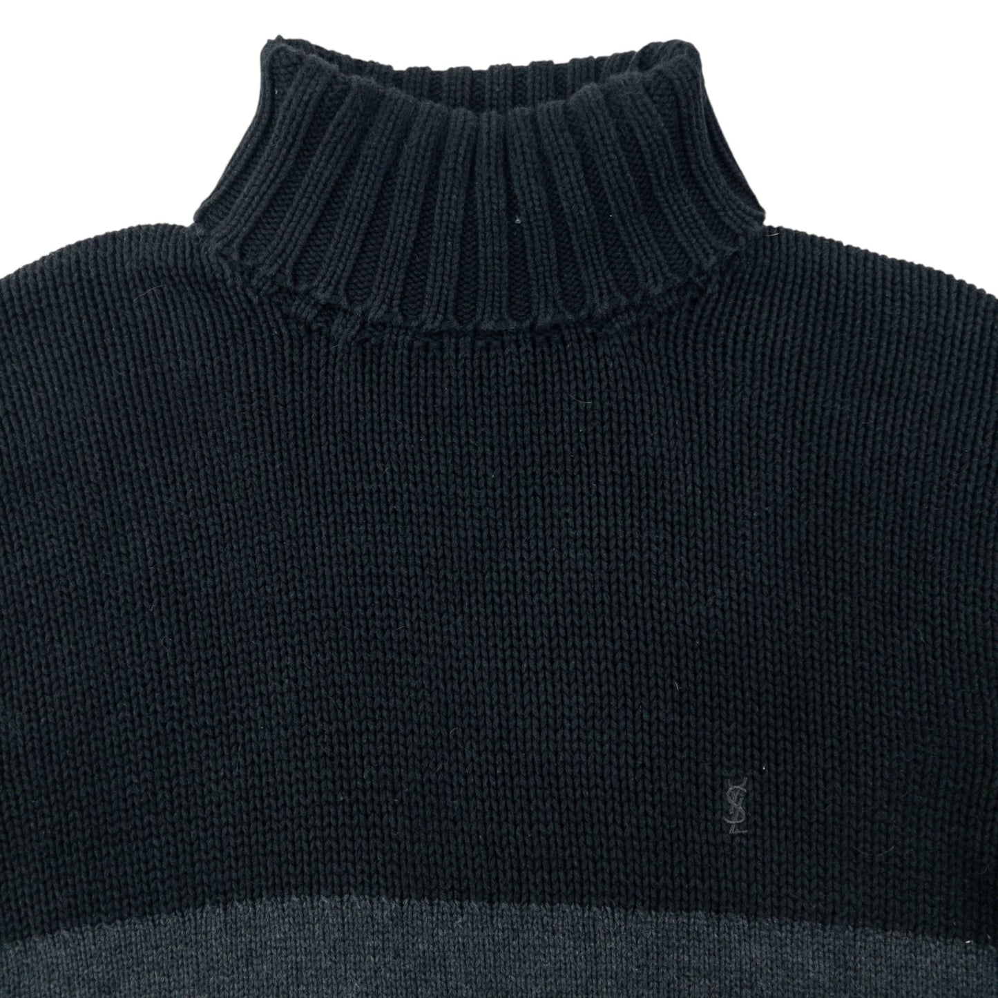 Vintage 2000s YSL Yves Saint Laurent Turtleneck Knit Jumper Size M | Medium, Multicoloured