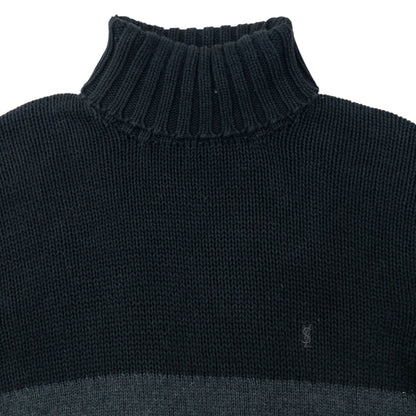 Vintage 2000s YSL Yves Saint Laurent Turtleneck Knit Jumper Size M | Medium, Multicoloured