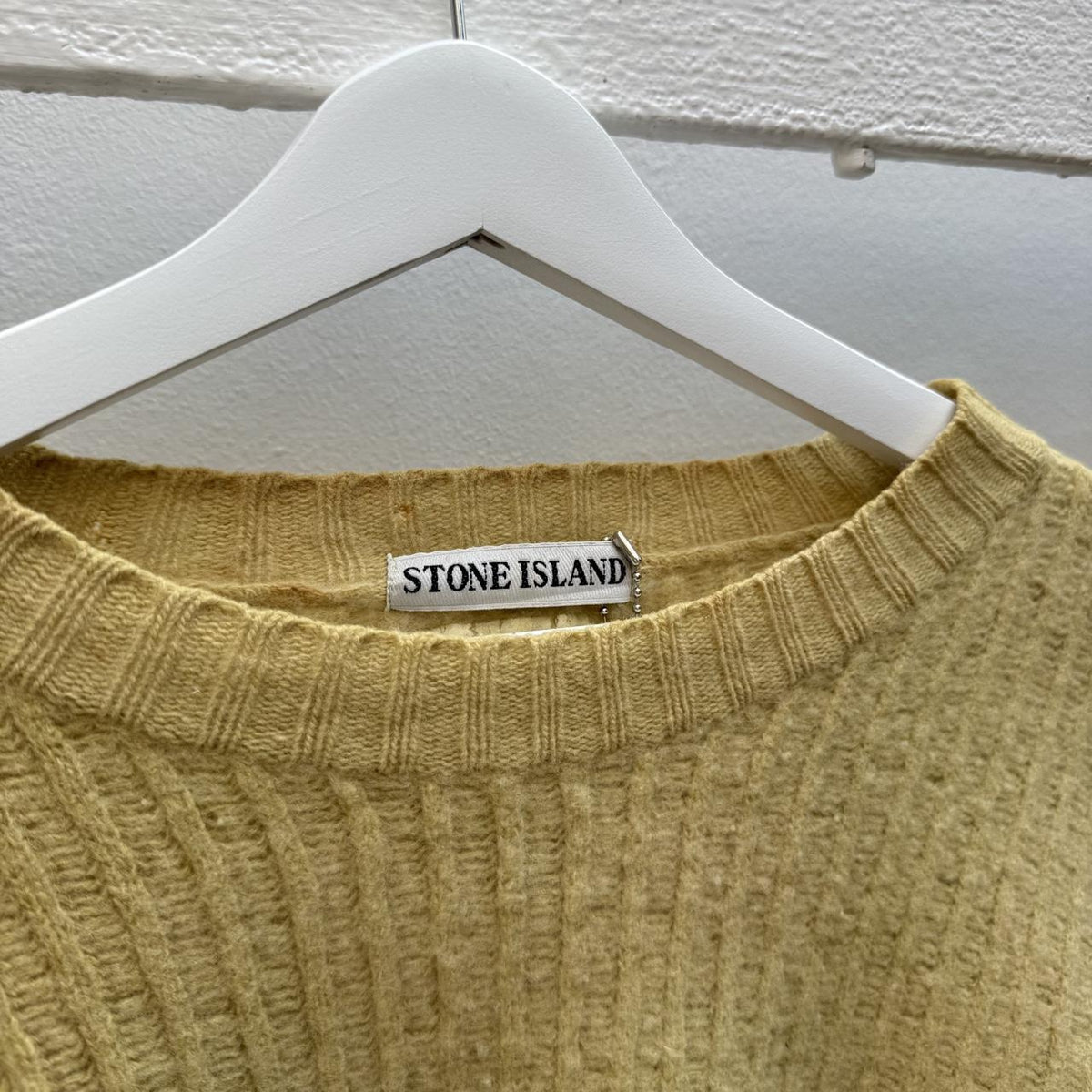 90’s Stone Island Ribbed Wool Blend Knit Jumper (M/L) | Medium, Beige