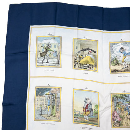 Vintage Burberry Diary Golden Jubilee Silk Scarf